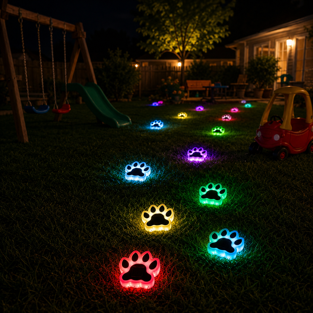 Solar Paw Path Lights for Yard, Garden & Walkway