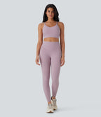 UltraSculptTM Cool Quick Dry SoCinched High Waisted Tummy Control Cut Out Yoga Leggings with Pockets-UPF50+