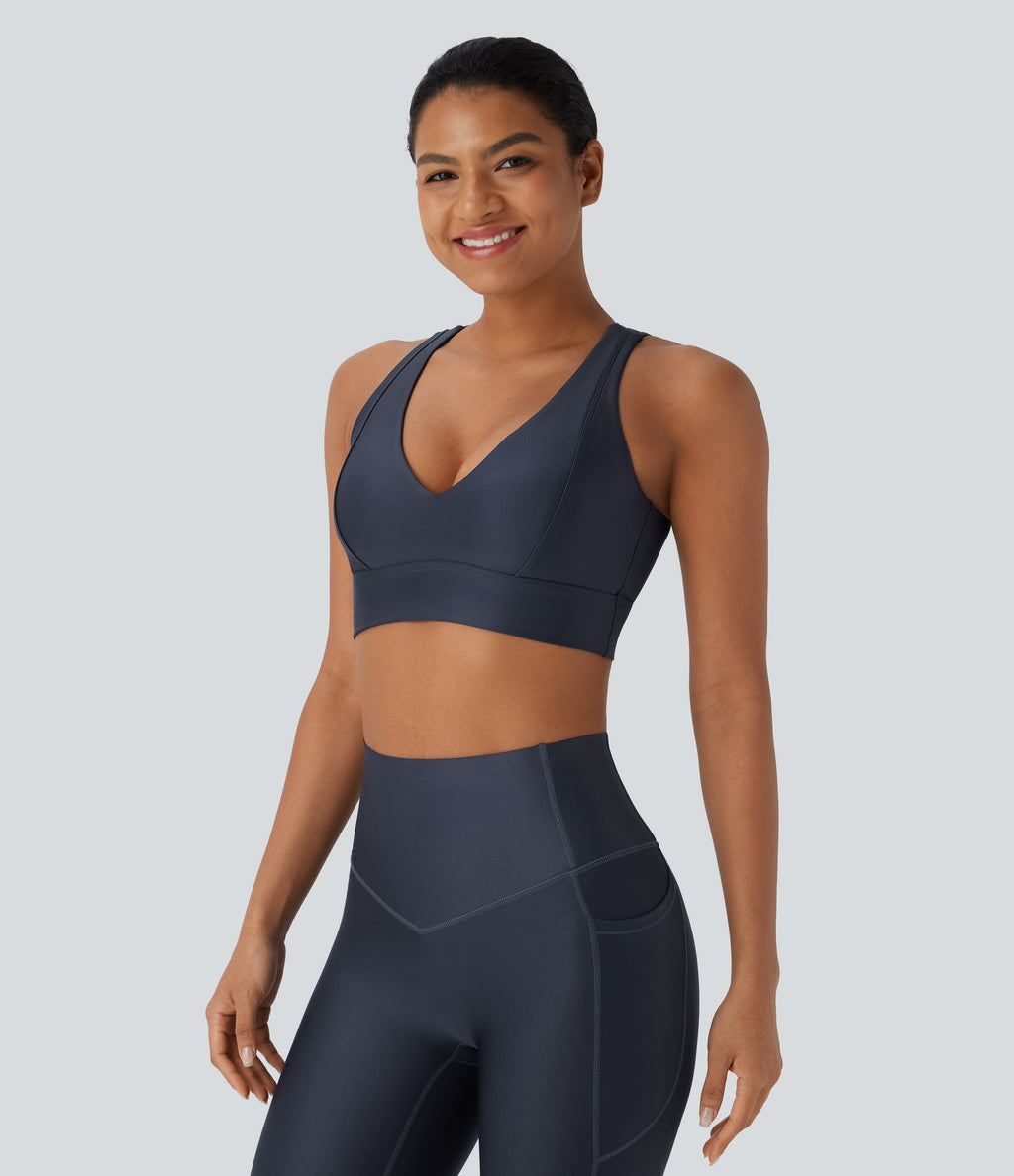 Light Support Sheen Yoga Sports Bra