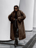 Women's Faux Long Coat Thicken Jackets Winter Warm Comfort Fashion Casual OL
