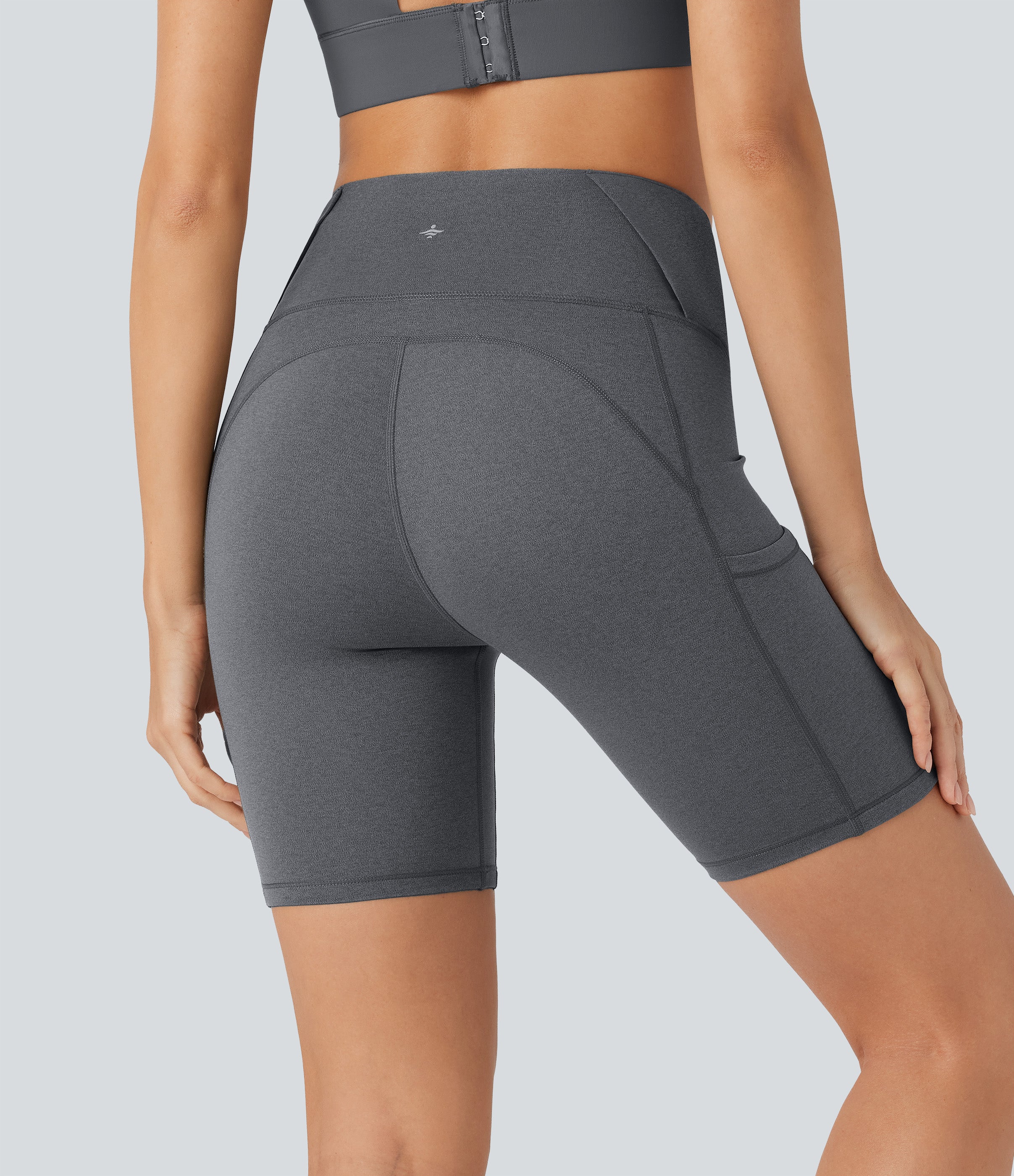 SoCinched High Waisted Tummy Control Loop Quick Dry Yoga Biker Shorts 7'' with Pockets