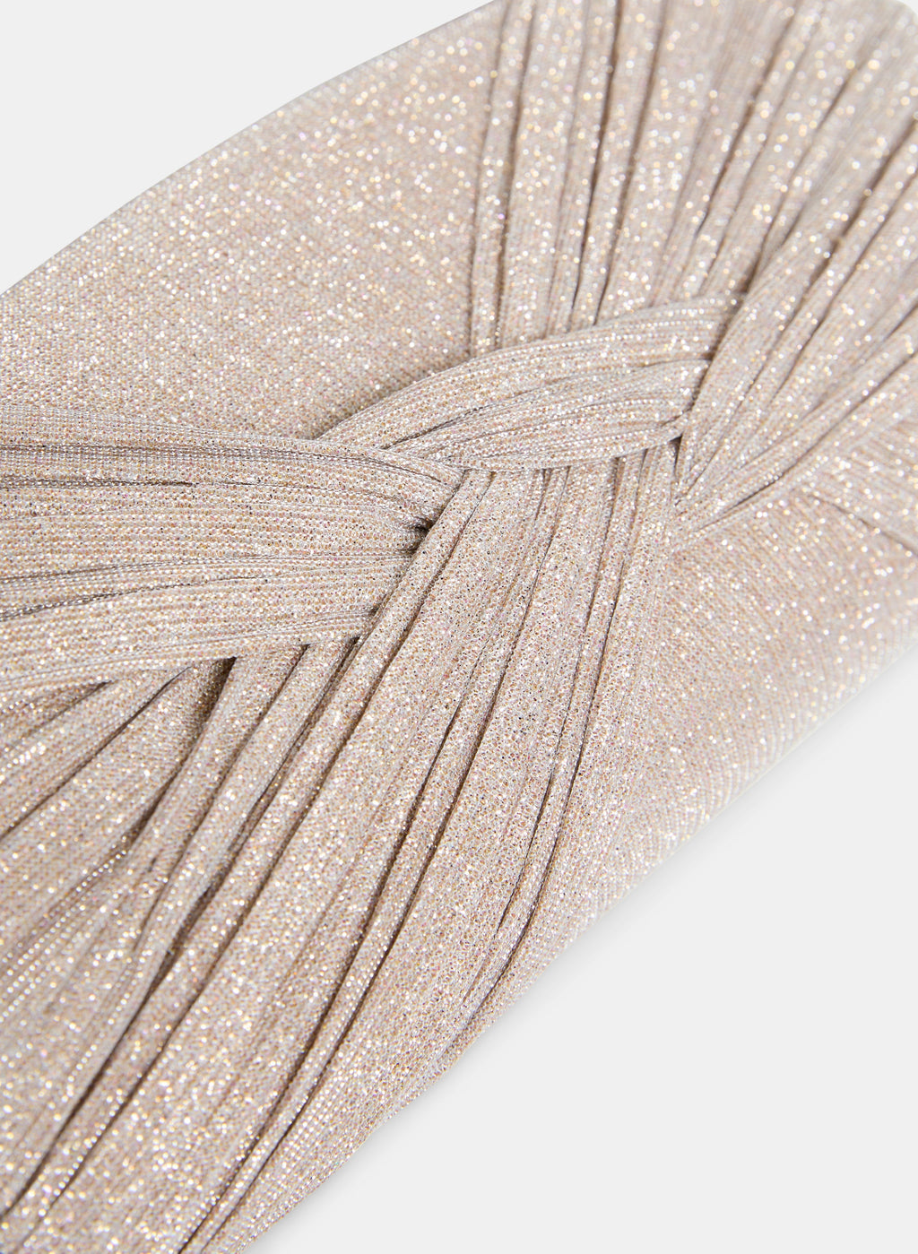 Gathered Flap Glitter Clutch