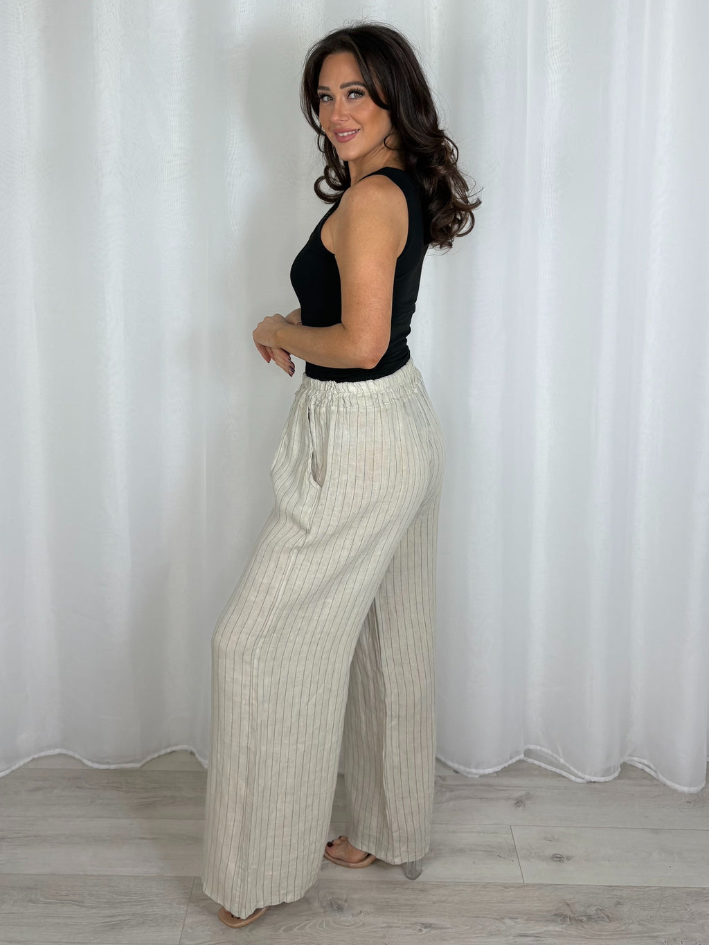 Linen Pinstripe Trousers (7 Colours)