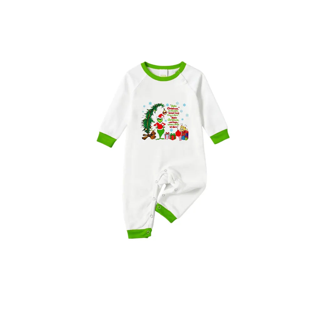 Holiday Family Christmas Pajamas Set With Xmas Character Pattern Design