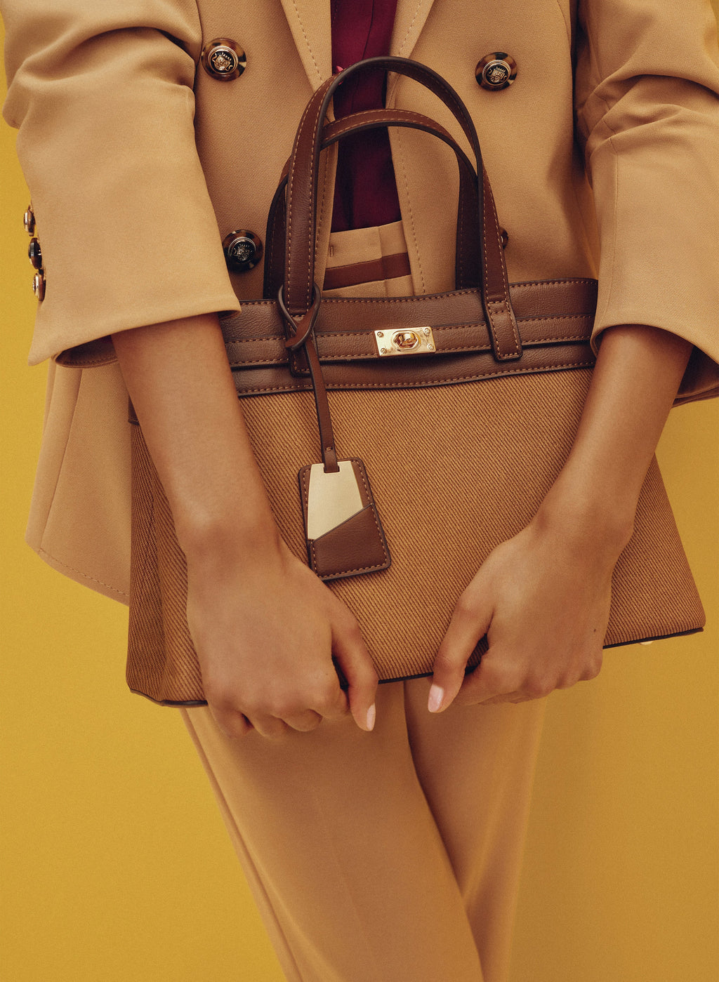 Rectangular Two-Tone Handbag