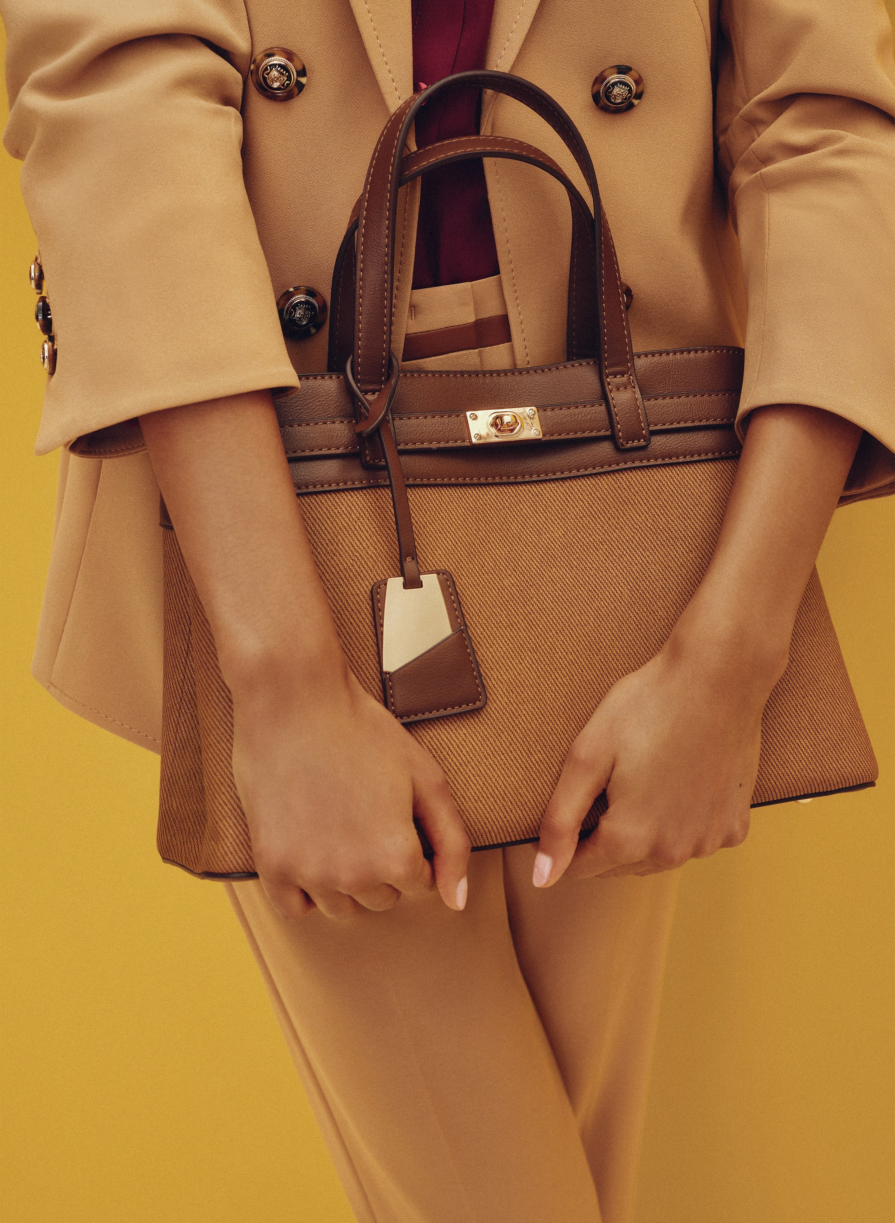 Rectangular Two-Tone Handbag