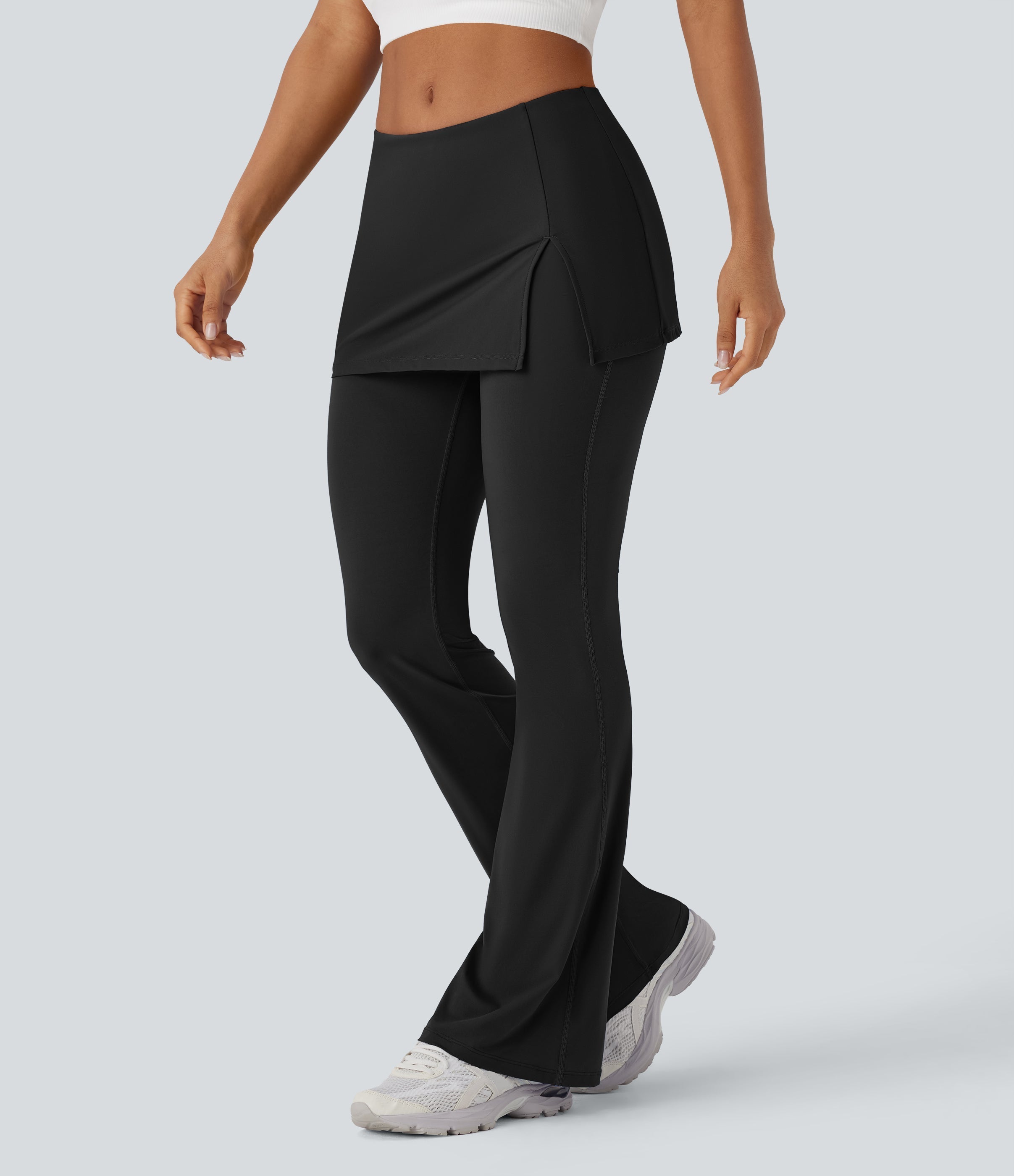 Mid Rise 2-in-1 Cool Touch Yoga Bootcut Pants