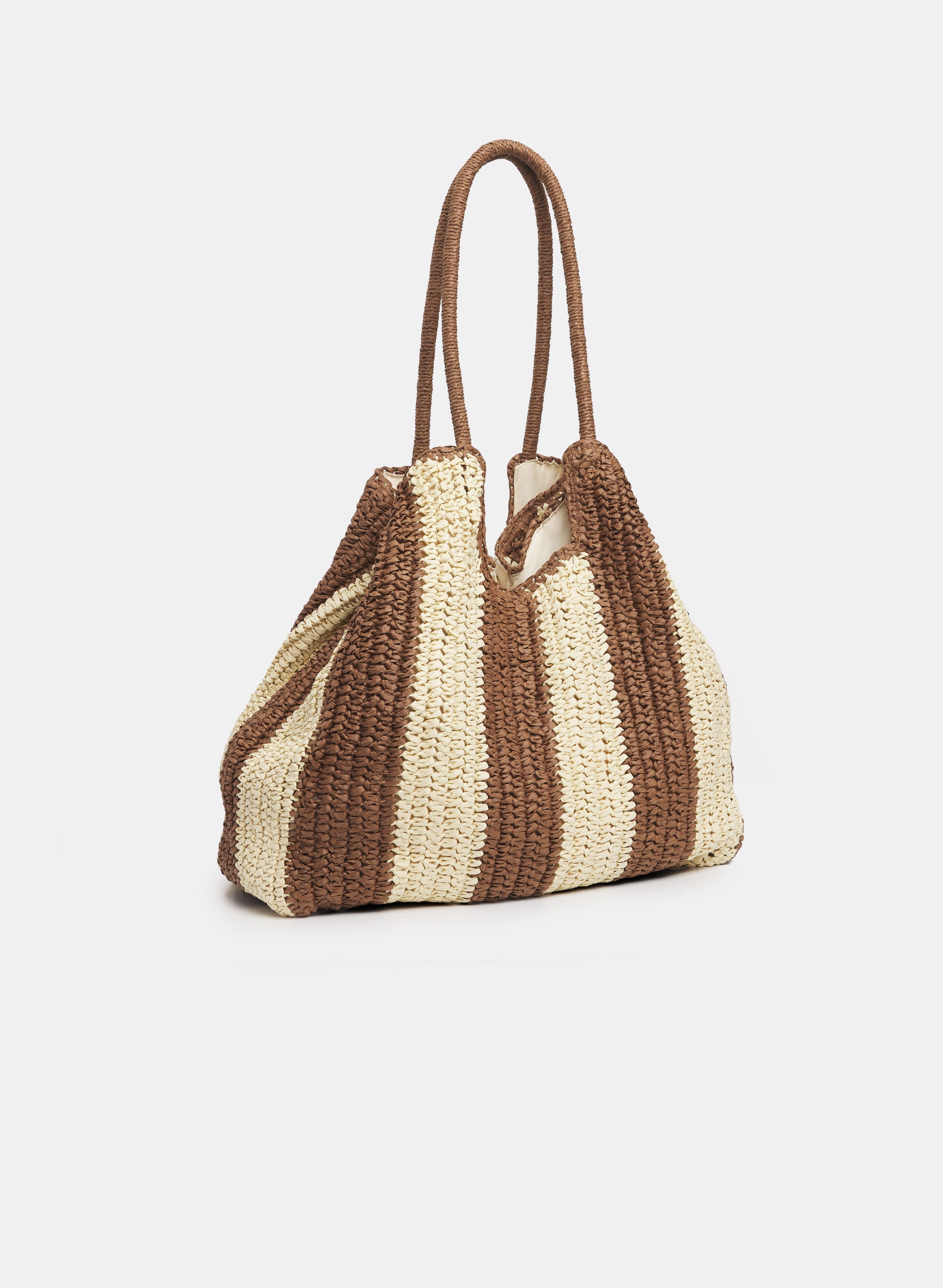 Striped Straw Tote