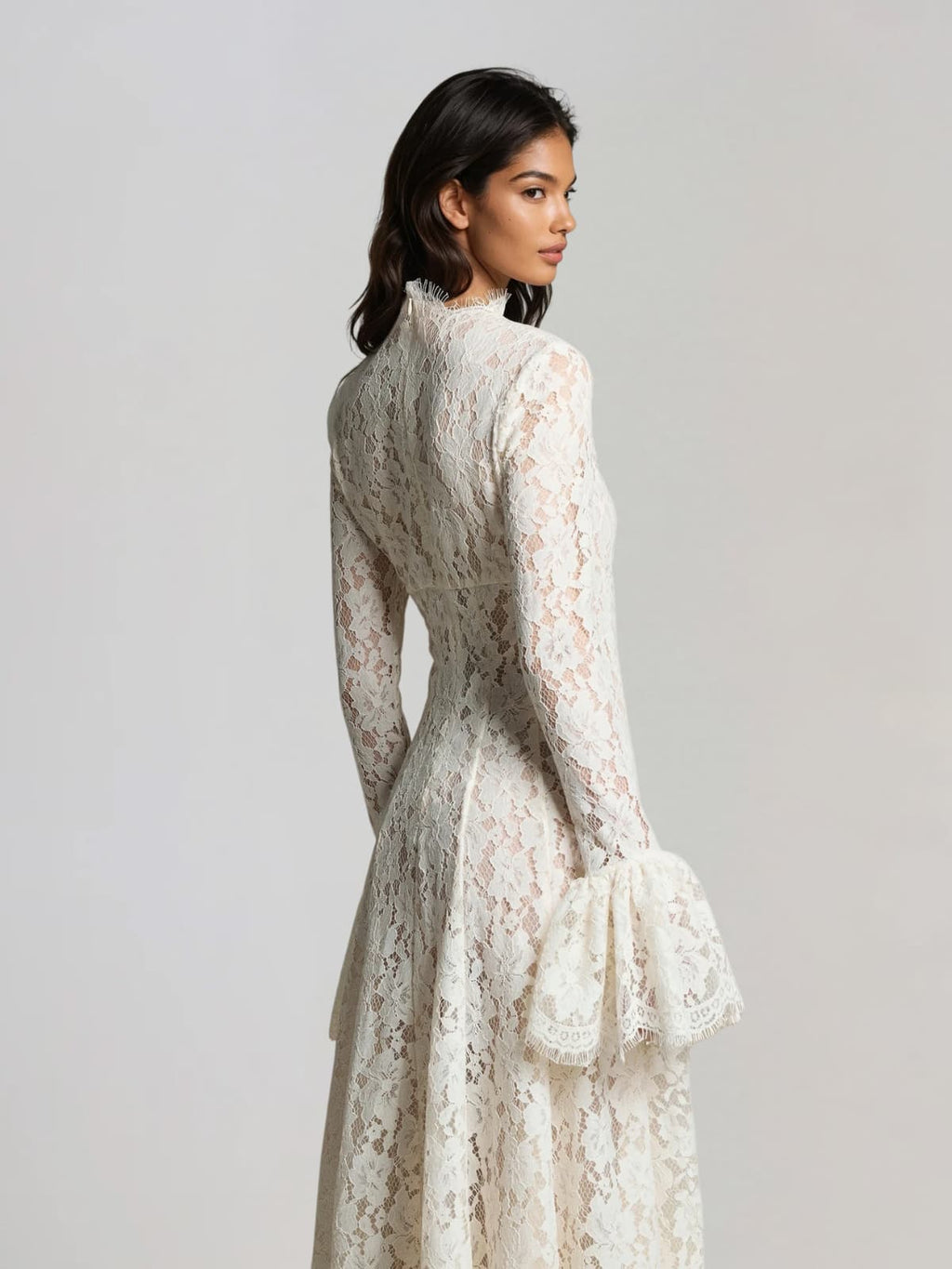 Ferith Bell Sleeve Lace Maxi Dress
