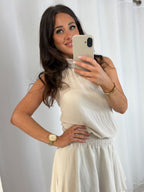 Halter Neck Crinkle/Shimmer Mini Dress (7 Colours)