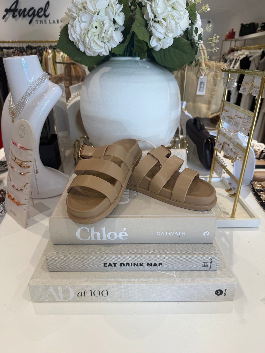 Triple Strap Gold Buckle Sandal (3 Colours)