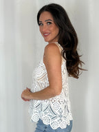 Crochet Lace Vest Top With Scalloped Edge (9 Colours)