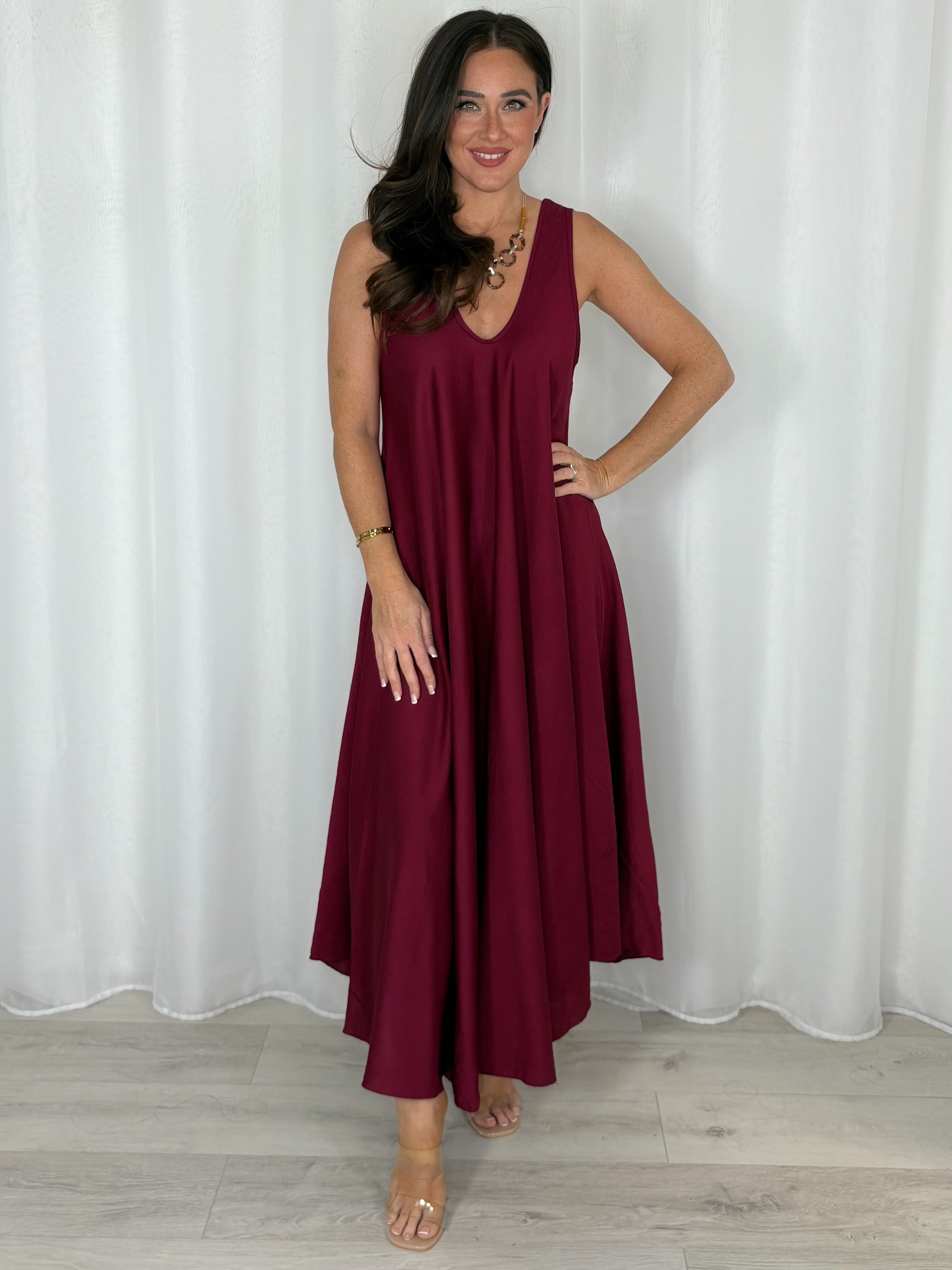 Maxi Dress With Necklace (4 Colours)