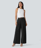 BreezefulTM Mid Rise Wide Leg Quick Dry Work Pants with Pockets