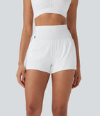 SpeedWaveTM High Waisted Contrast Mesh 2-in-1 Quick Dry Running Shorts with Pockets