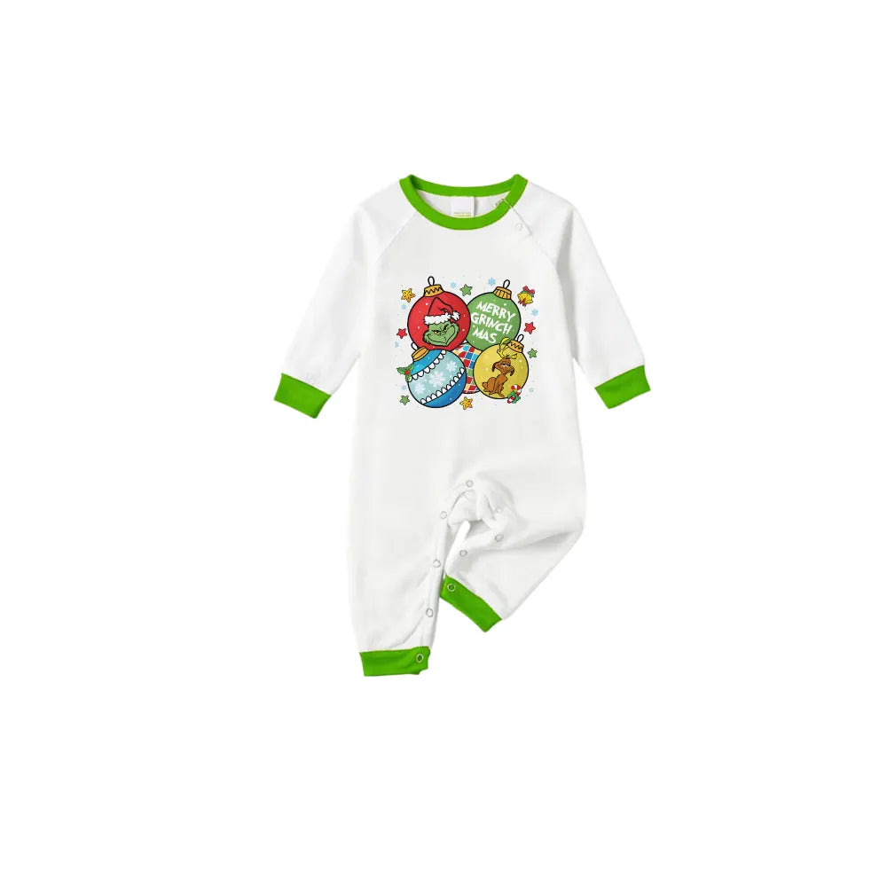 Holiday Family Christmas Pajamas Set With Colorful Christmas Character Pattern Print