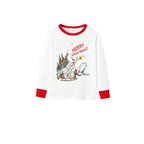 Family Christmas White Pajamas Set With Funny Christmas Character Print