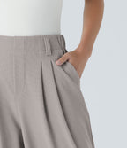 FlexTM High Waisted Side Pocket Wide Leg Waffle Work Pants