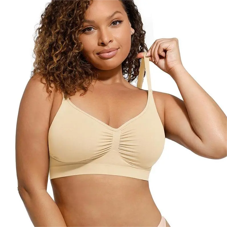 FeelinGirl Women's Wireless Bra Comfort Bralettes No Underwire Unlined Cami Bra Seamless Tshirt Bras Sports Bra Bralette Basic Comfortable Fit Womenswear Everyday Up to 44DD Summervibes