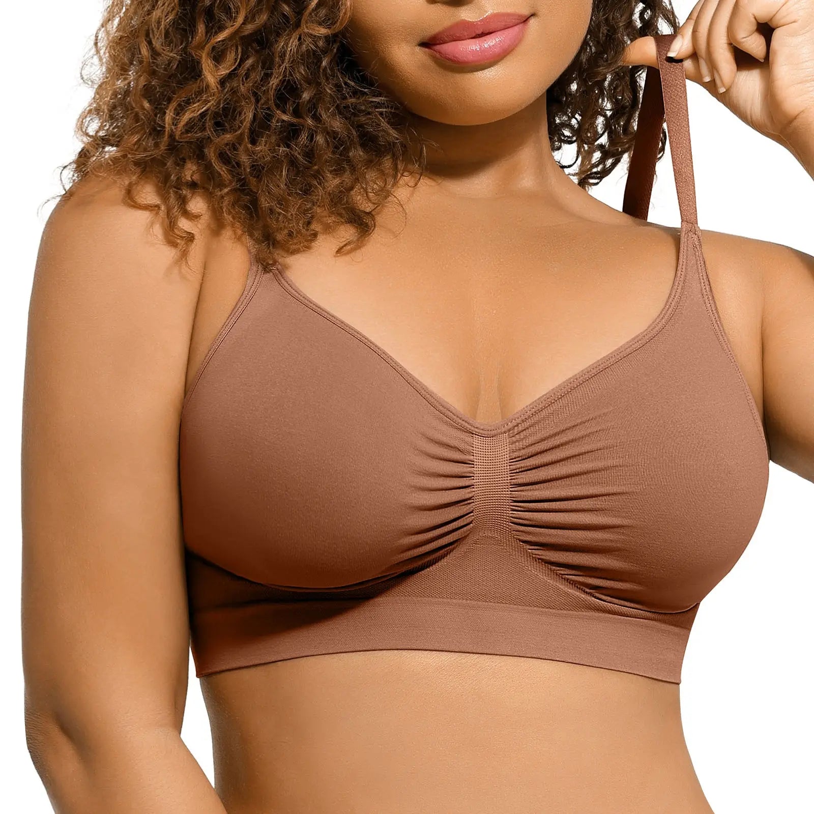 FeelinGirl Women's Wireless Bra Comfort Bralettes No Underwire Unlined Cami Bra Seamless Tshirt Bras Sports Bra Bralette Basic Comfortable Fit Womenswear Everyday Up to 44DD Summervibes