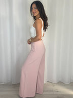 Gold Hammered Button Straight Leg Trouser (6 Colours)