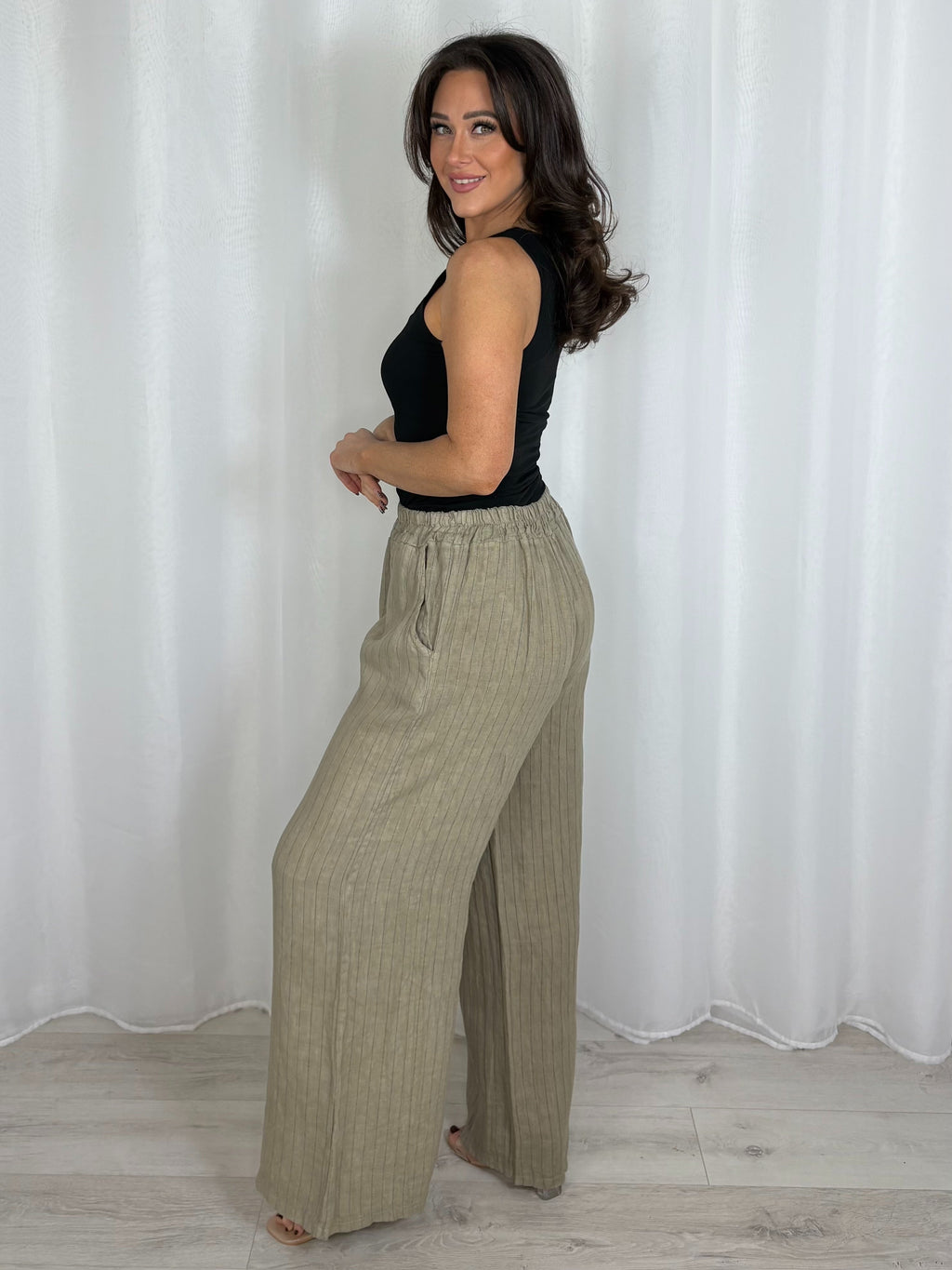 Linen Pinstripe Trousers (7 Colours)