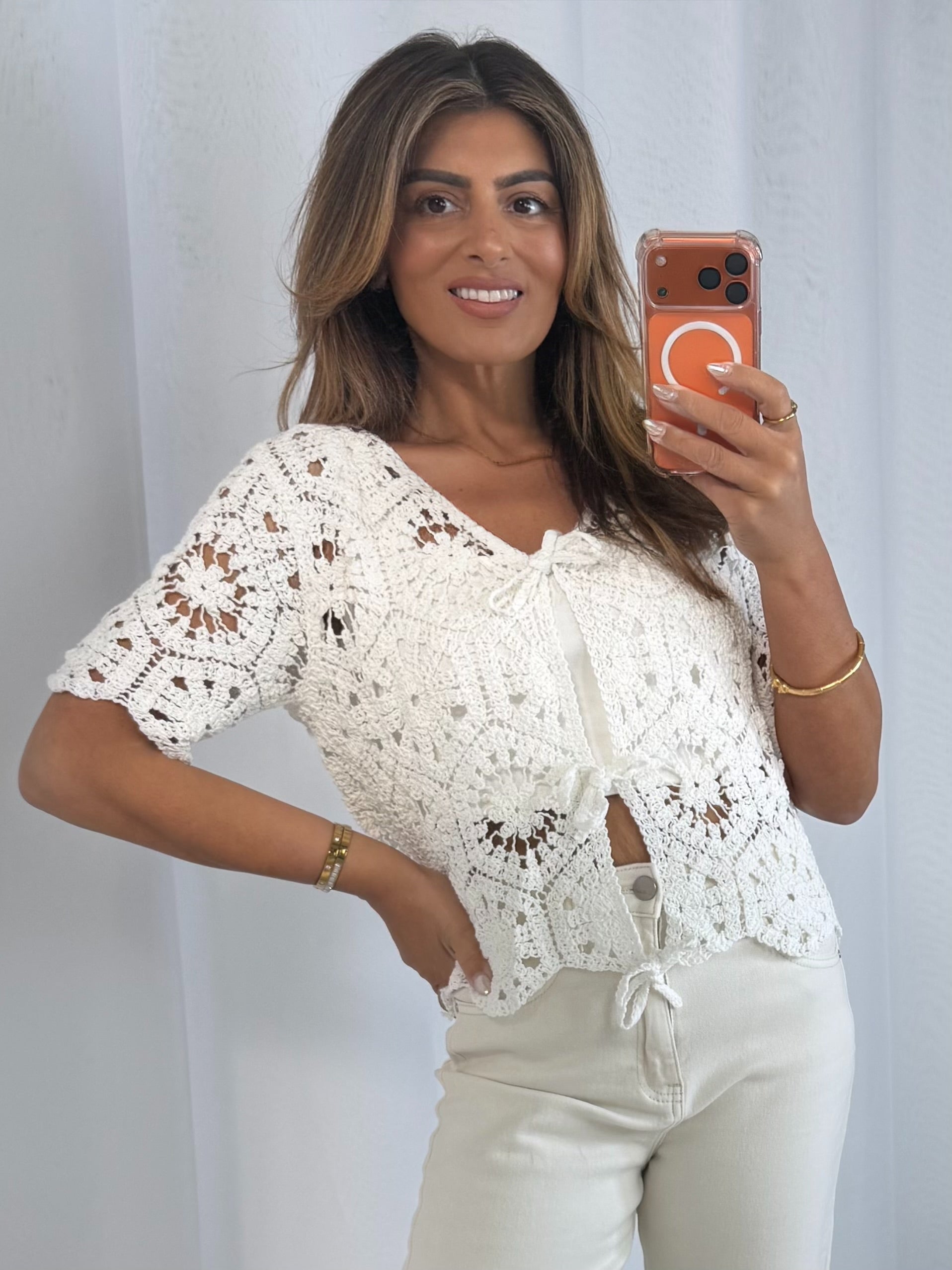 Crochet Tie Up Cardigan (3 Colours)