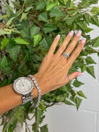 Silver Large Diamantè Circle Tennis Bracelet