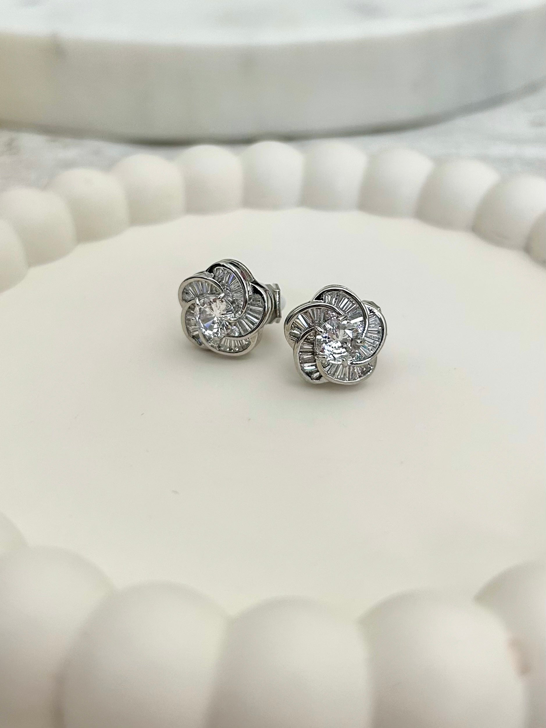 Diamonte Detail Flower clip on's