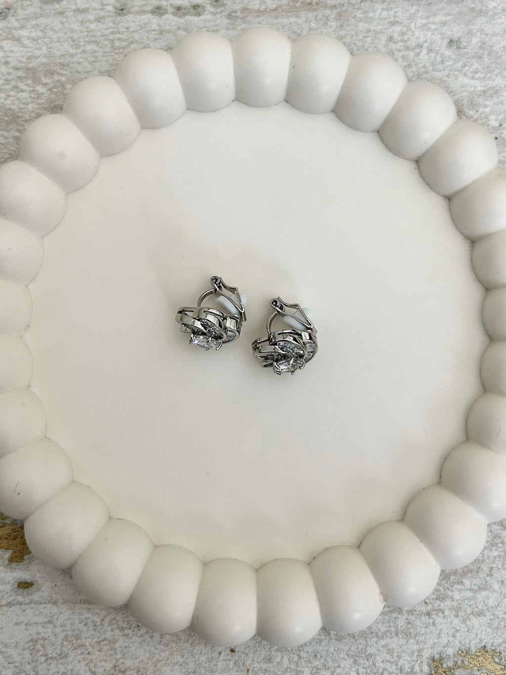Diamonte Detail Flower clip on's