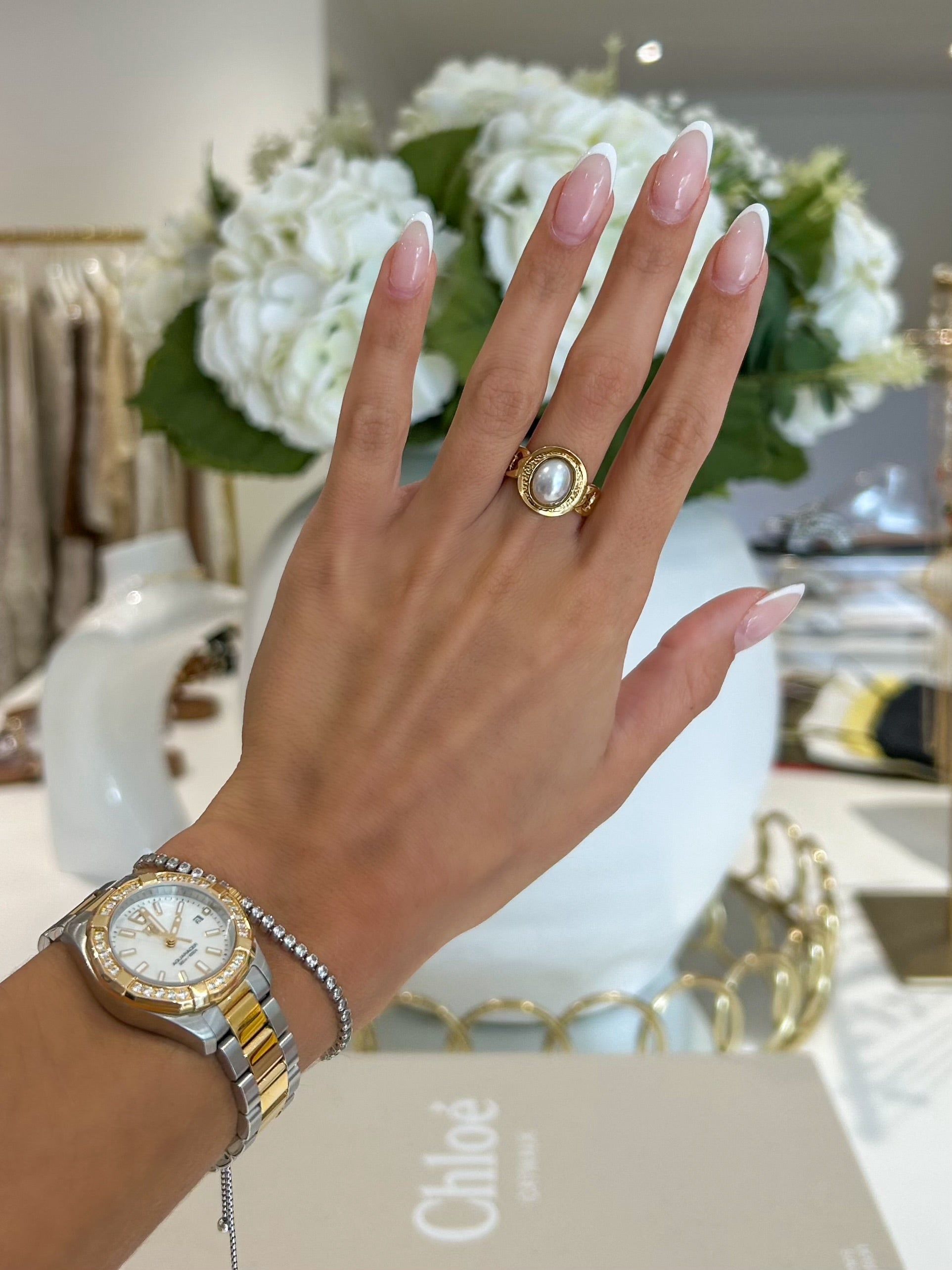 Gold Pearl Ring (19 Styles)