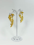 Double Back Diamante Leaf Cluster Earrings (2 Colours)