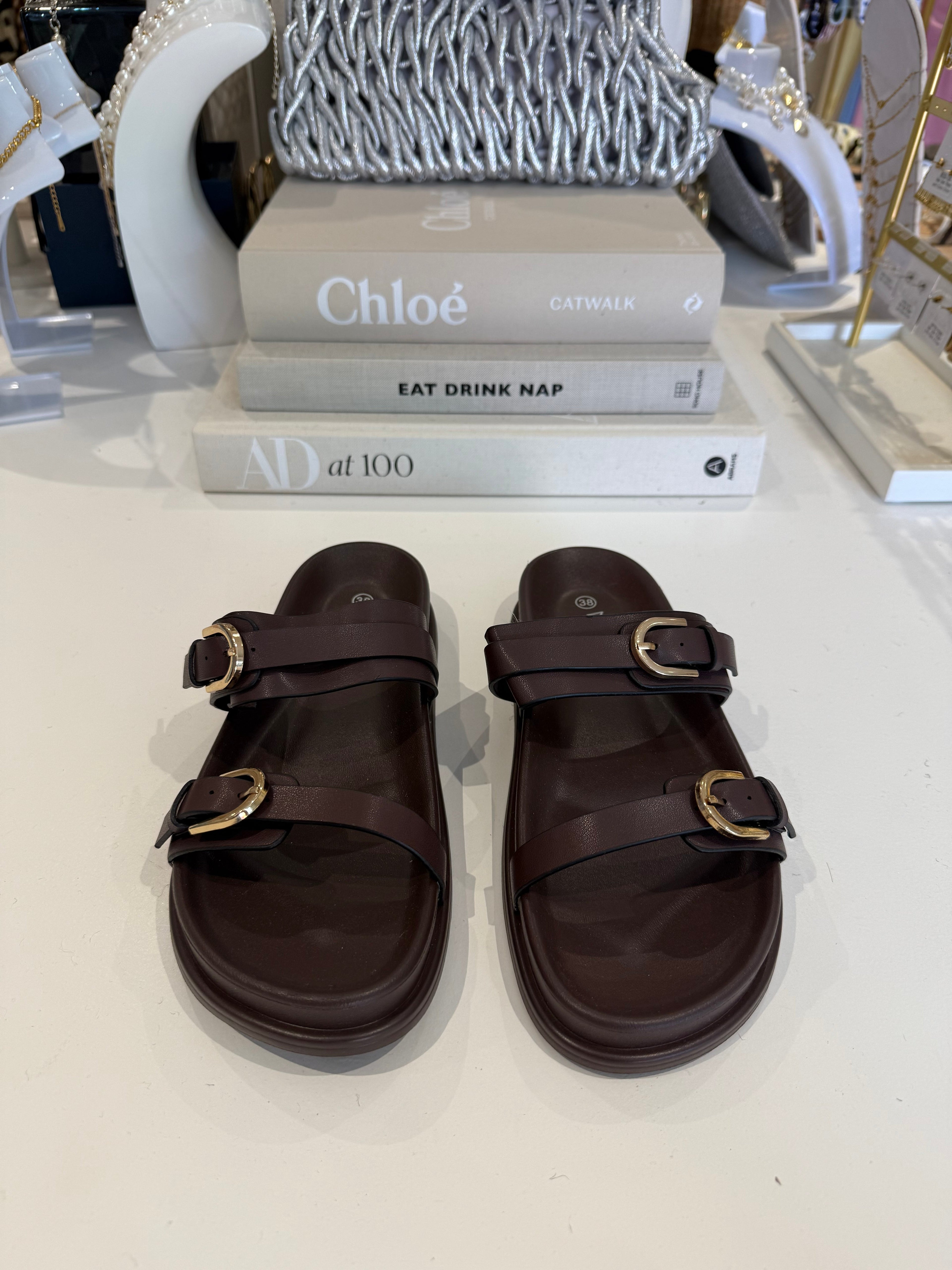 Gold Double Buckle Sandal (2 Colours)