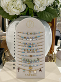 Gold Beaded Blue Anklets (12 Styles)