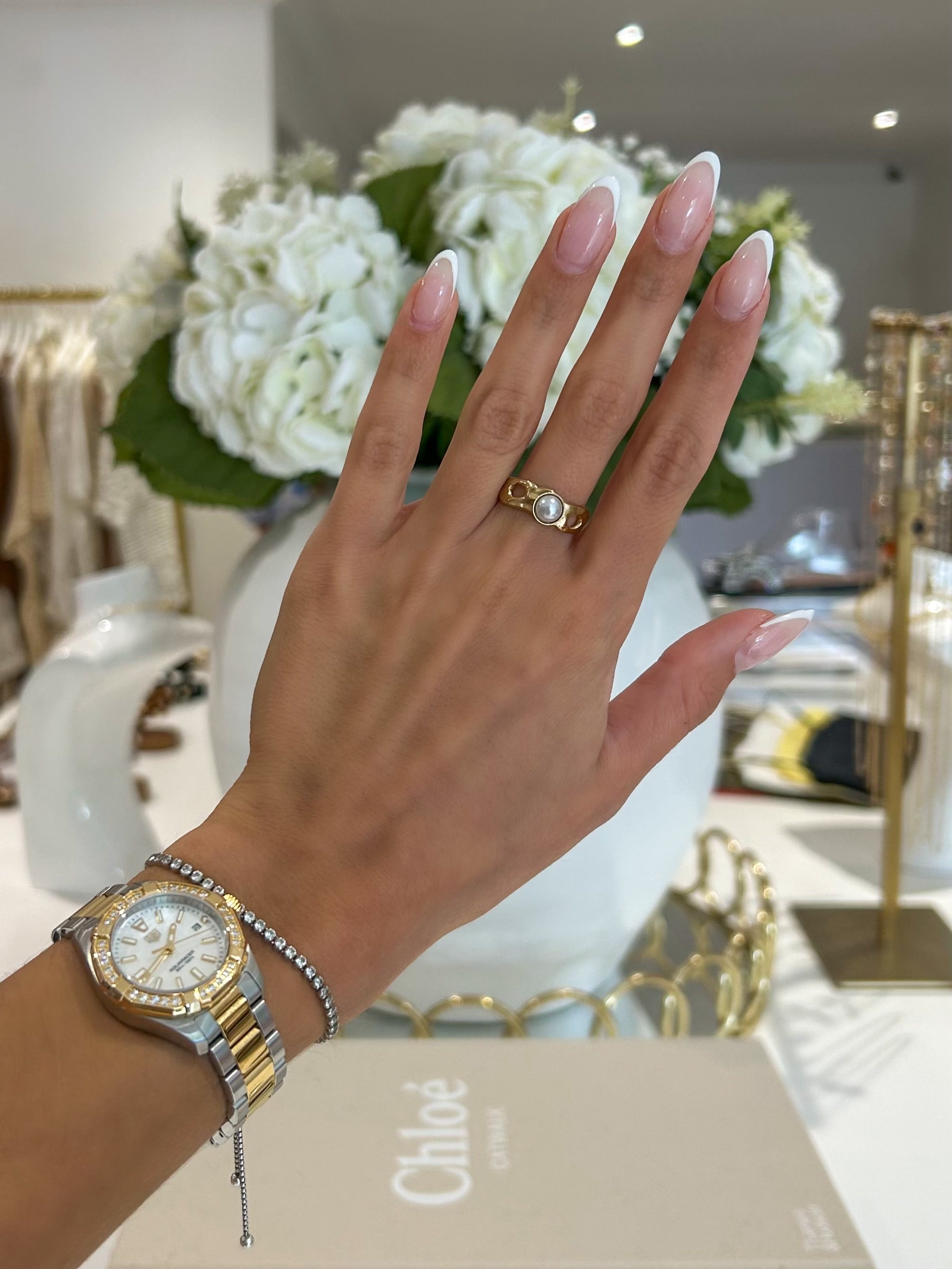 Gold Pearl Ring (19 Styles)