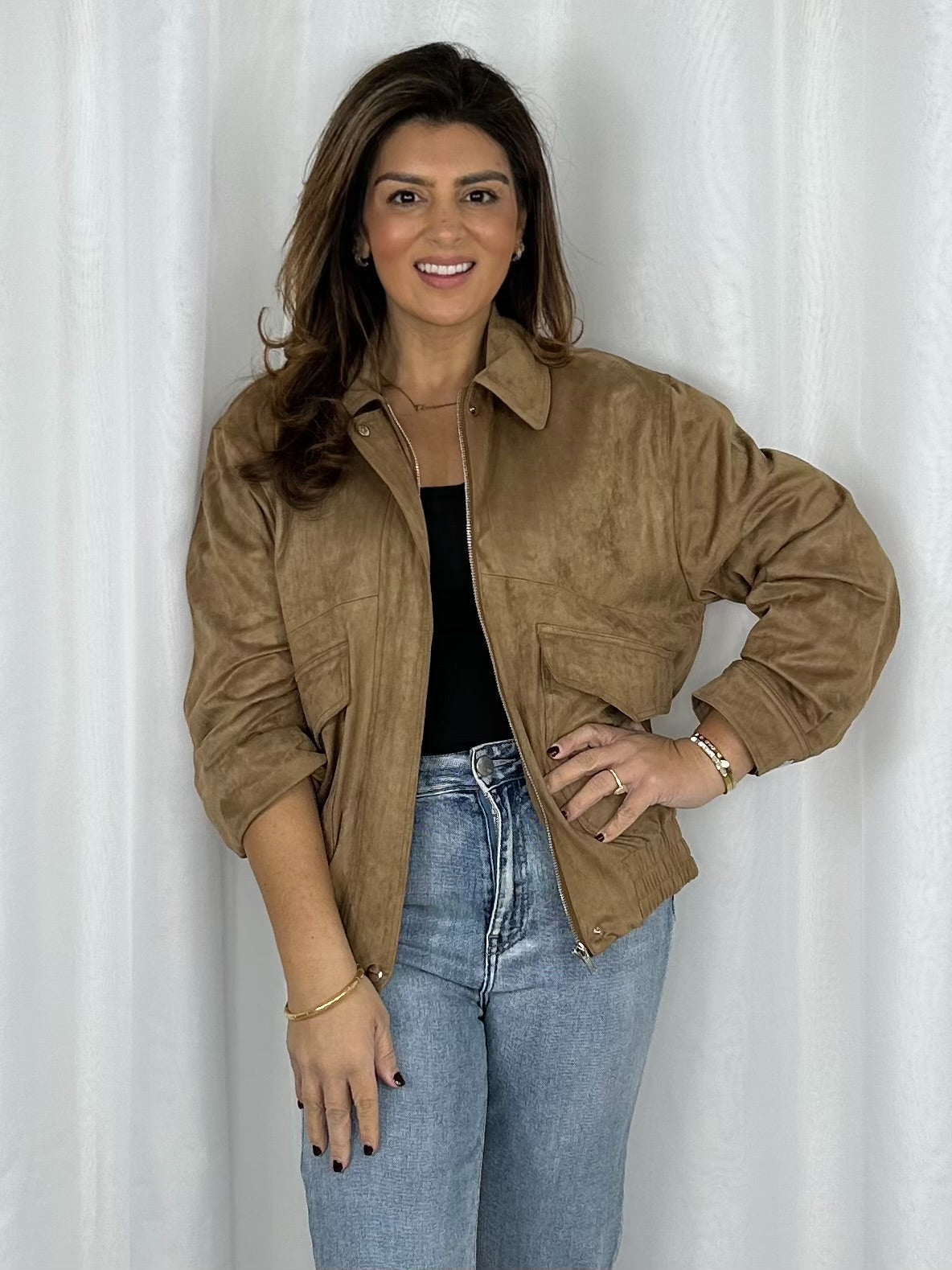 Camel Bomber Jacket