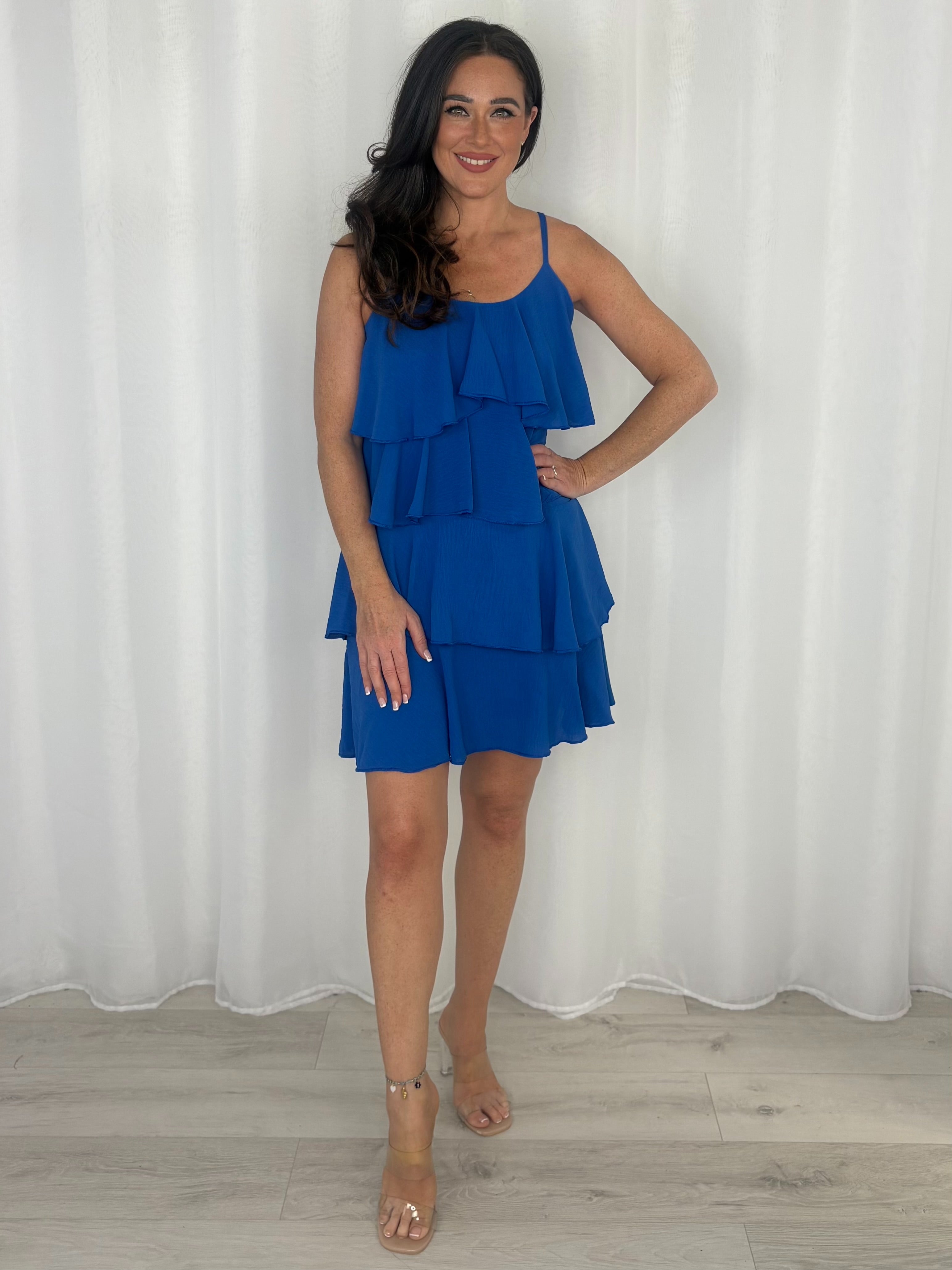 Layered Frill Strappy Midi Dress (9 Colours)