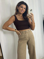 Straight Leg Studded Jeans (2 Colours)