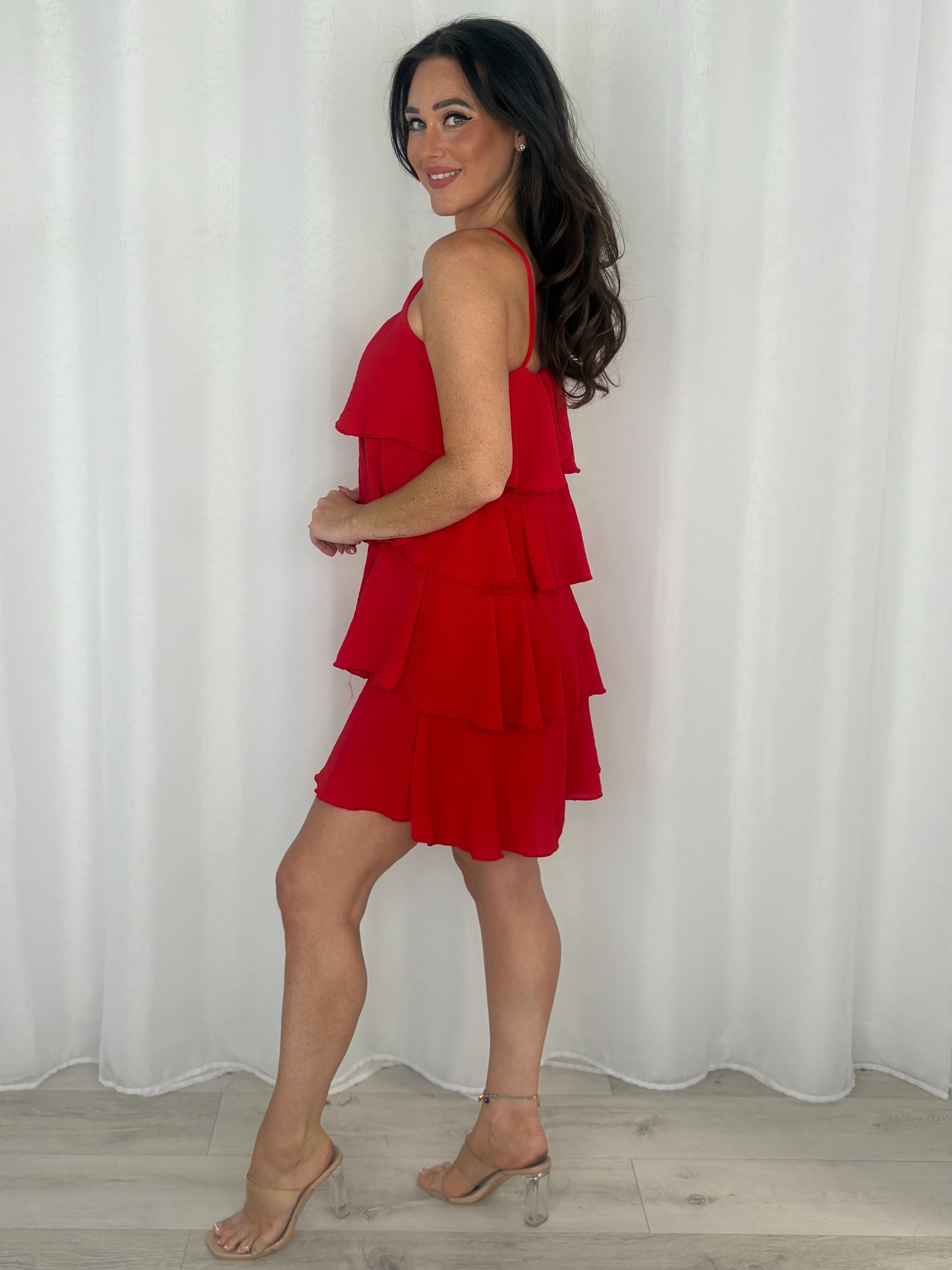 Layered Frill Strappy Midi Dress (9 Colours)