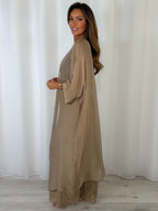 Silk Cardigan And Trouser Co-Ord