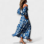 Bella - Off-Shoulder Dress with Ocean Flowers