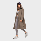 Angelique | Oversized Brushed Long Coat with Belt