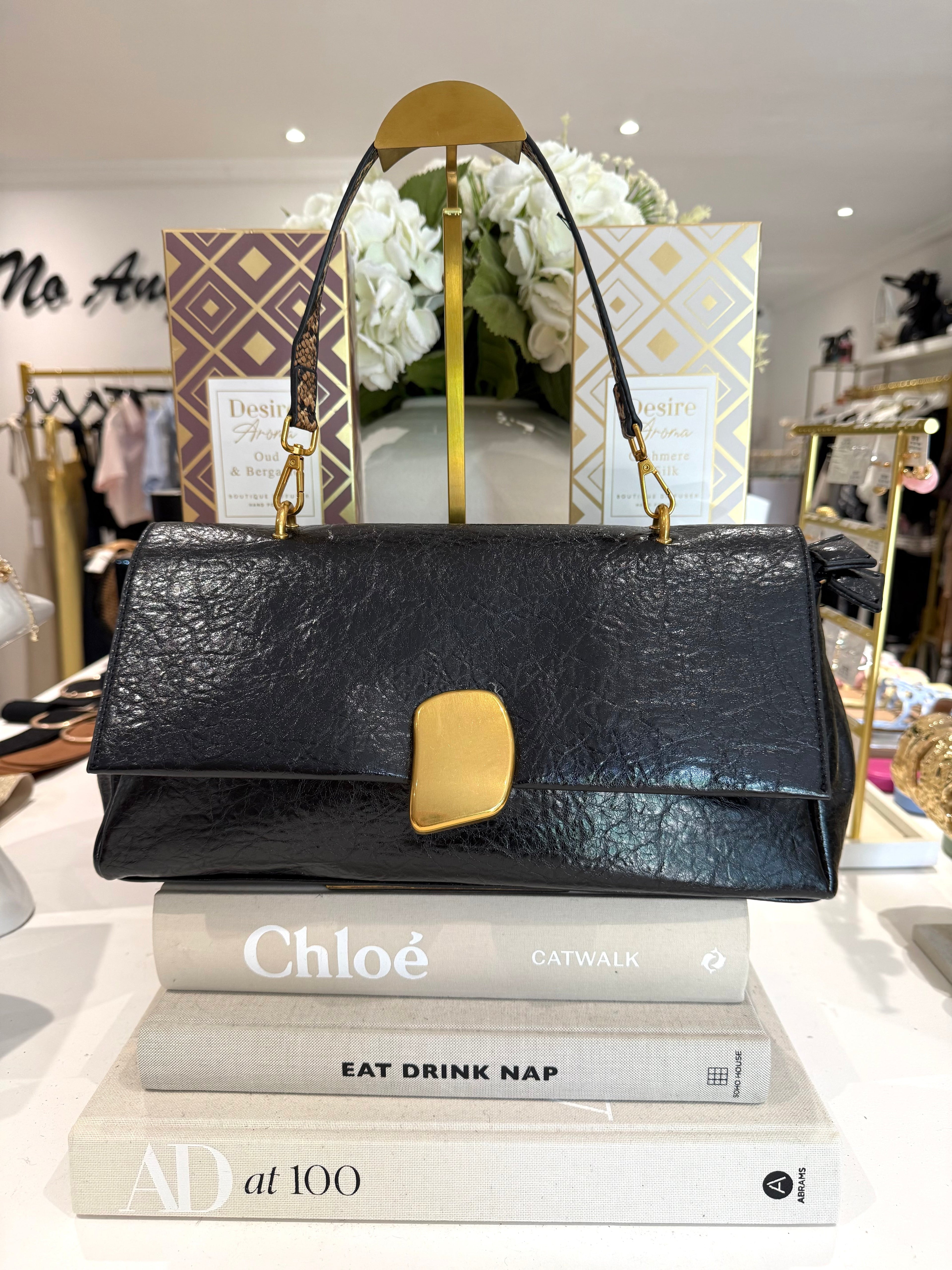 Snake Handle Gold Buckle Bag (4 Colours)