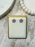 Diamante Flower Stud Earrings (2 Colours)