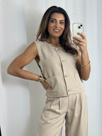 Open Side Waistcoat Trouser Co-Ord (2 Colours)