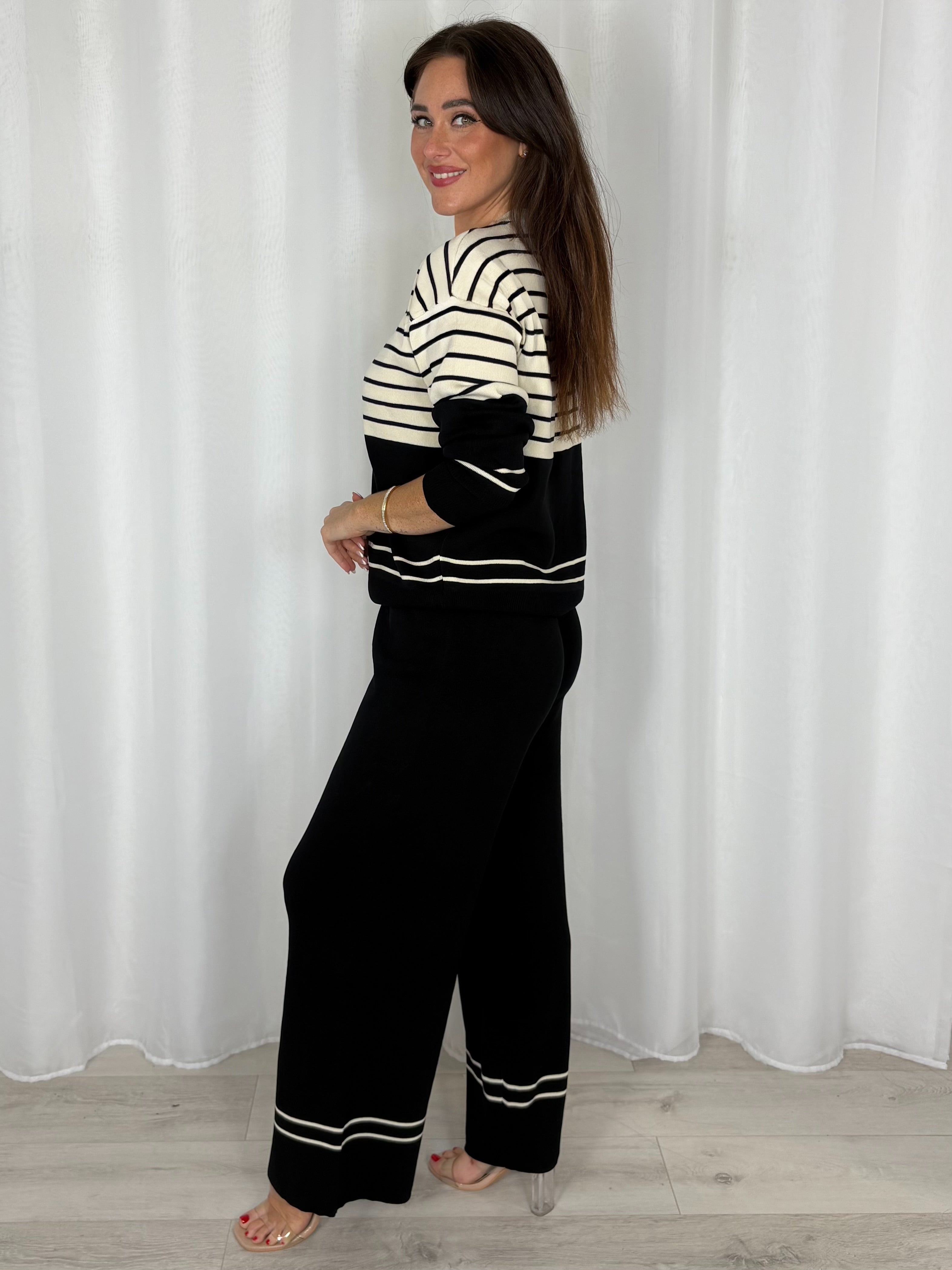 Round Neck Striped Jumper And Trouser Co-Ord (5 Colours)