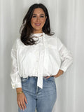 Balloon Style Neck Tie Detail Shirt (2 Colours)