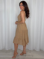 Ribbed Bodice Tiered Midi Dress (6 Colours)