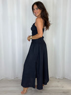 Smocked Waist Side Split Dress (2 Colours)