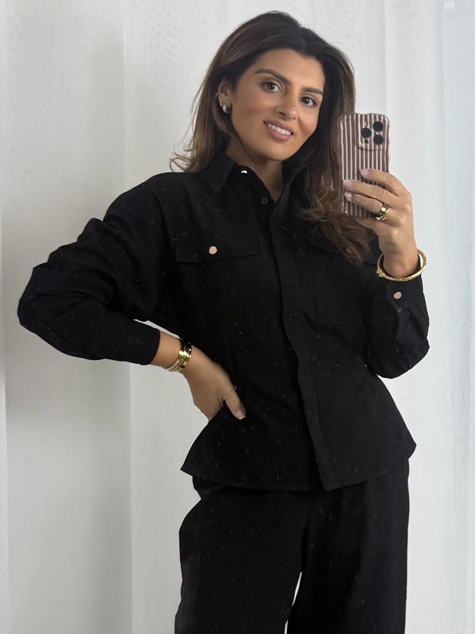 Military Gold Buckle Waist Button Up Trouser Co-Ord (3 Colours)